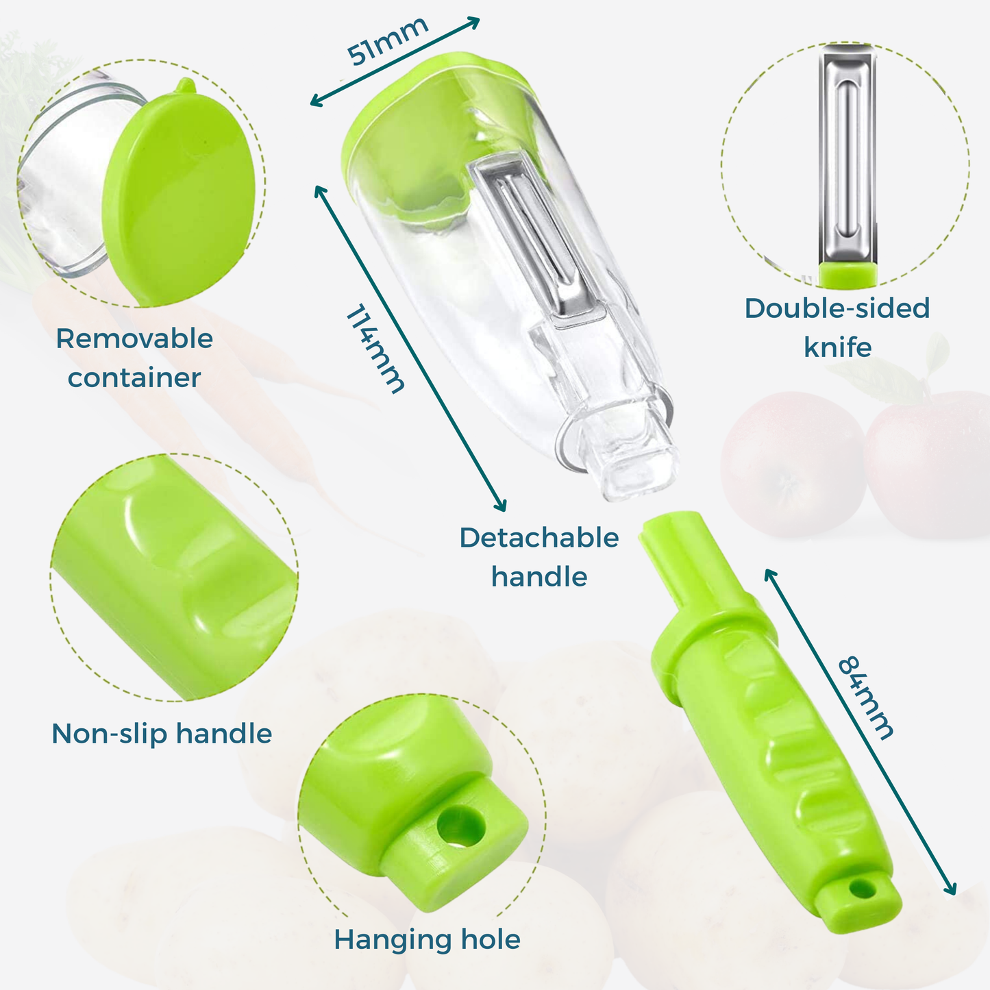 Mess-free peeler