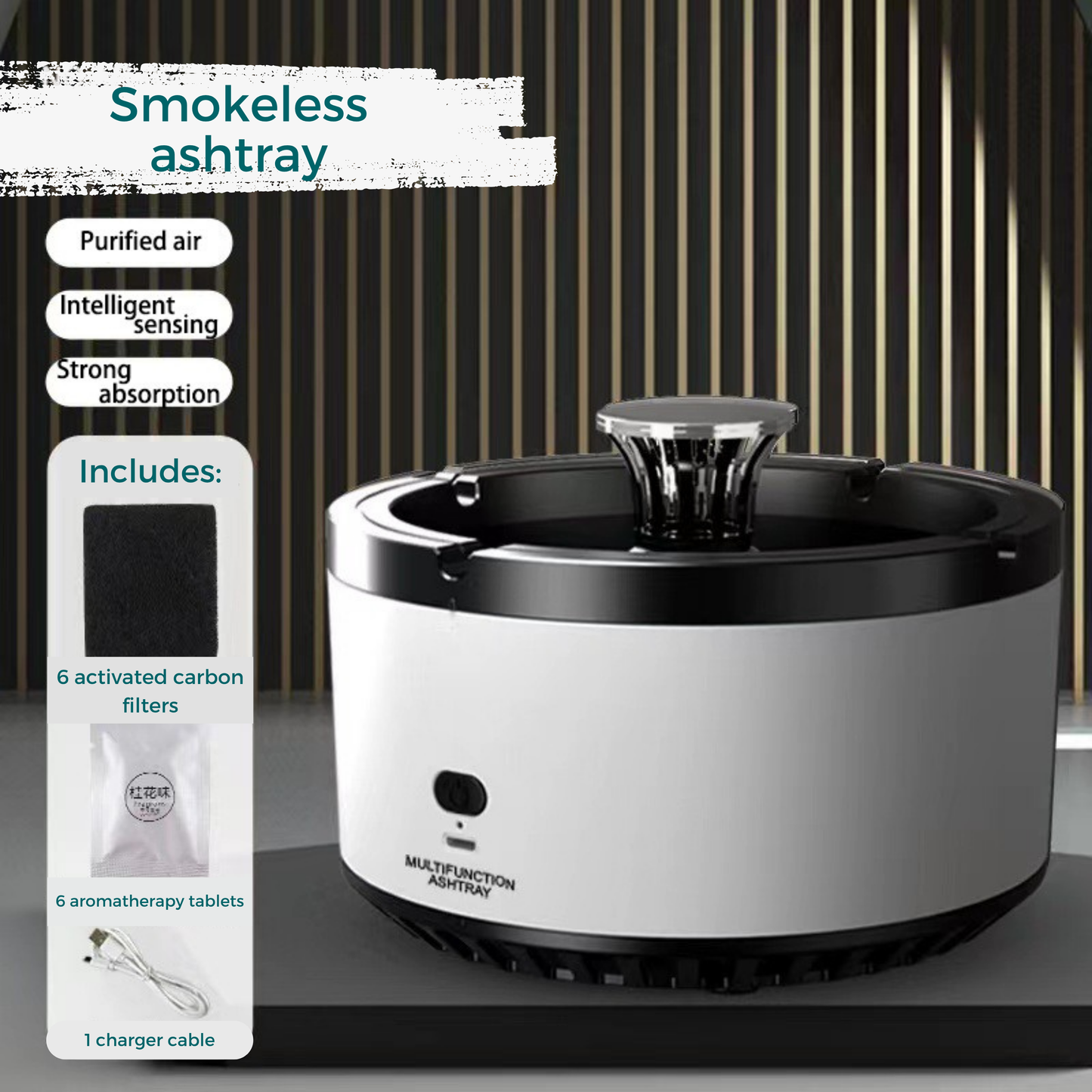 Rechargeable Smokeless Ashtray
